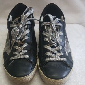 Golden Goose Black and Silver Sneakers